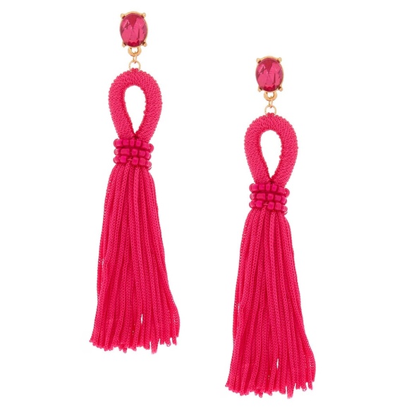Icing Jewelry - NEW 4" Looped Tassel Drop Earrings - Hot Pink NWT
